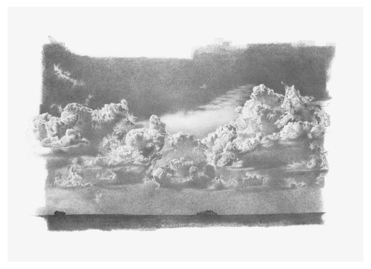 Wolken, Bleistift auf Papier, 42 x 29.7 cm, 2012